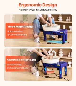 Torno Cerámica VEVOR 35cm 450W Ajustable