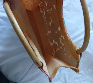 Bolso de tela con flores