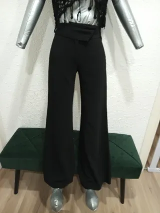 Pantalones Palazzo Mango Negros