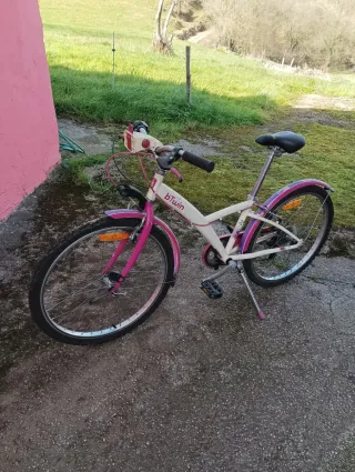 Bicicleta infantil azul y rosa