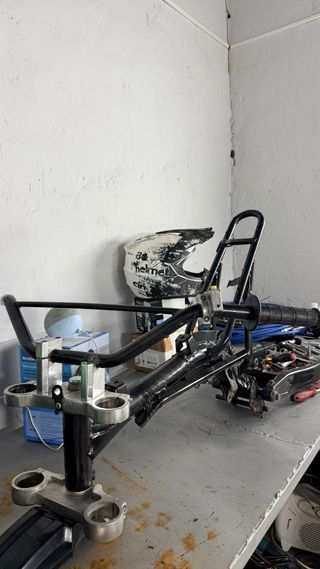 Chasis Moto Motocross Negro/Plata