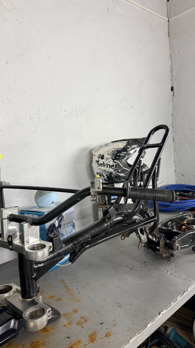 Chasis Moto Motocross Negro/Plata