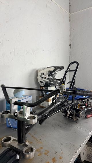 Chasis Moto Motocross Negro/Plata