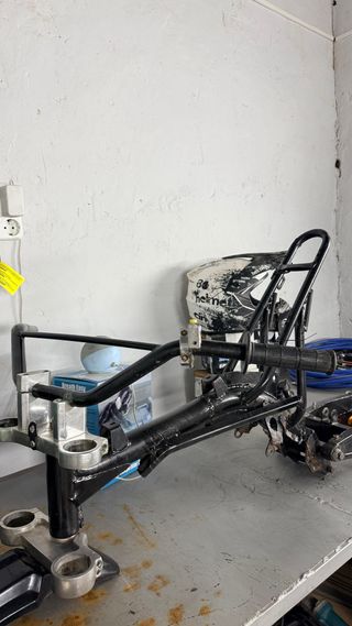 Chasis Moto Motocross Negro/Plata