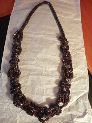 Collana metallo nodi bronzo alta bigiotteria donna