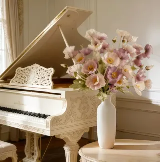 20 Flores Artificiales Rosas y Moradas