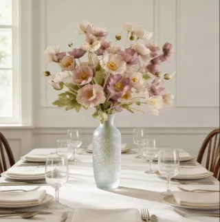 20 Flores Artificiales Rosas y Moradas