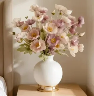 20 Flores Artificiales Rosas y Moradas