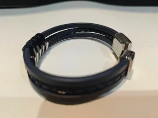 Pulsera Lotus Hombre Cuero y Acero