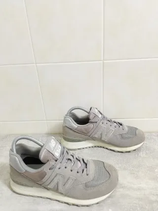 New Balance 574 Sneakers Donna Grigio Bianco