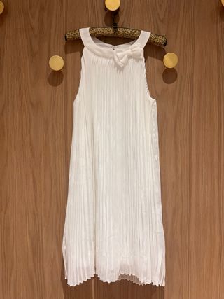 Vestido blanco plisado niña talla 8