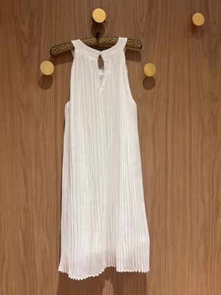 Vestido blanco plisado niña talla 8