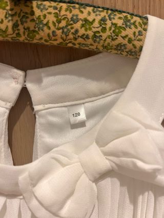 Vestido blanco plisado niña talla 8