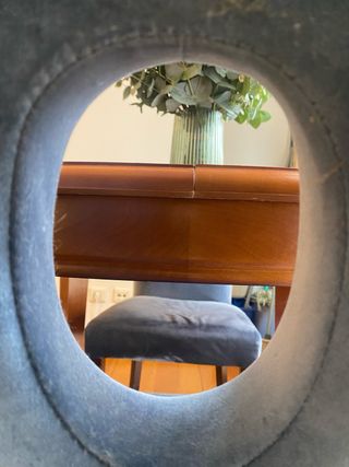 Mesa comedor redonda-ovalada extensible