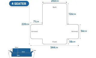Funda Impermeable para Sofá de 4 Plazas