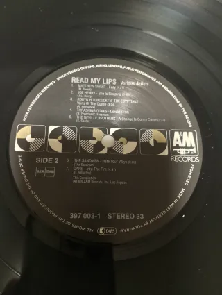 Vinilo Read My Lips - Recopilatorio A&M Records