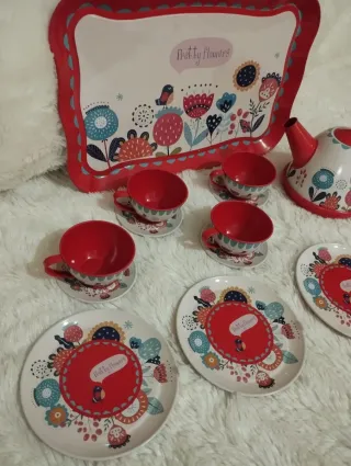 Juego de café infantil de metal