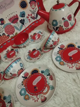 Juego de café infantil de metal