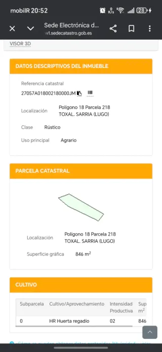 Parcela en Treilán de regadío