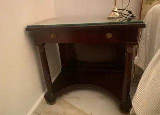 Pareja Mesitas Noche Madera Cristal