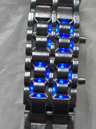 Reloj Maya Acero LED Azul
