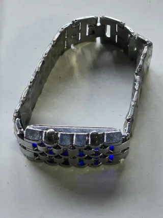 Reloj Maya Acero LED Azul