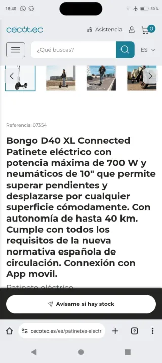 Patinete Eléctrico Bongo D40