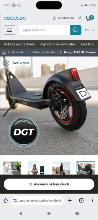 Patinete Eléctrico Bongo D40