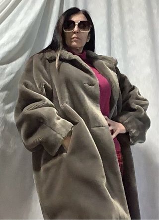 Cappotto vintage pelliccia ecologica svasato