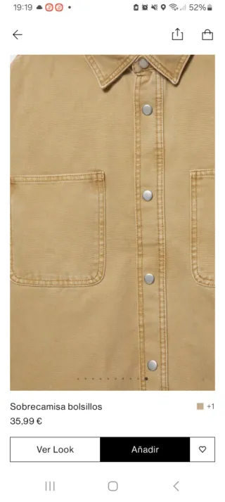 Sobrecamisa PULL&BEAR hombre beige