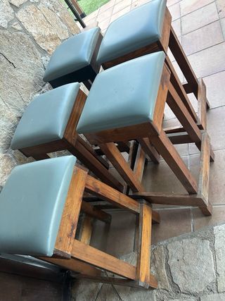 Taburetes rústicos tapizados (6 unidades)