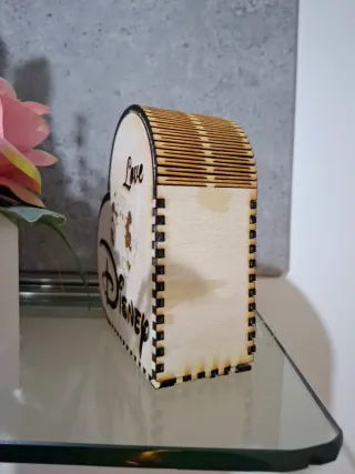 Lampada Love Disney Legno LED cm 17x17x6