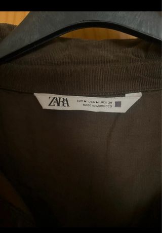 Vestido Zara verde pana