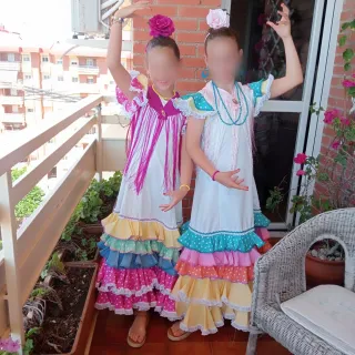 Trajes de flamenca niña multicolor 8, 9 y 10 años
