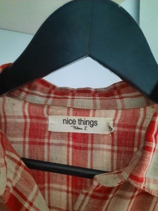 Camisa cuadros roja y beige Nice Things