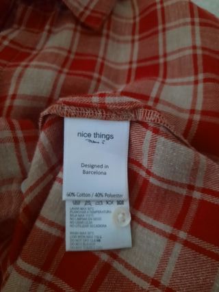 Camisa cuadros roja y beige Nice Things