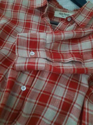 Camisa cuadros roja y beige Nice Things