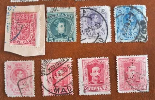 Colección 23 sellos Isabel II-Alfonso XIII