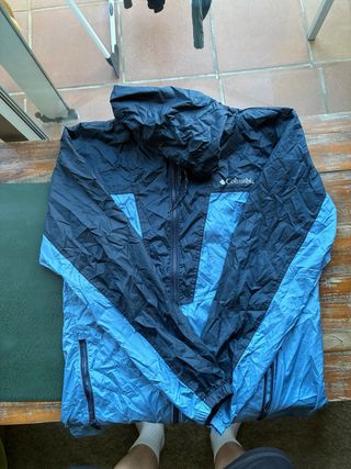Cortavientos Columbia Impermeable Azul/Negro