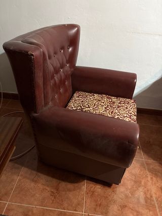 Sofá antiguo de 3 plazas con dos sillones