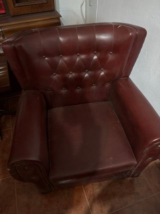 Sofá antiguo de 3 plazas con dos sillones
