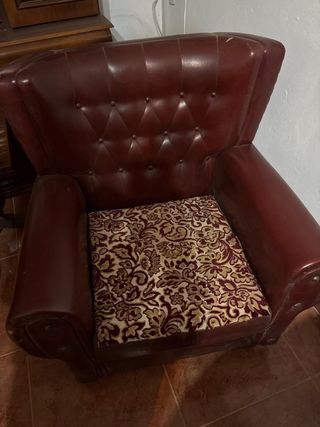 Sofá antiguo de 3 plazas con dos sillones