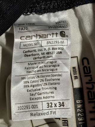 Jeans Carhartt W32 L34 Neri