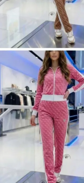 Conjunto deportivo Guess rosa y blanco