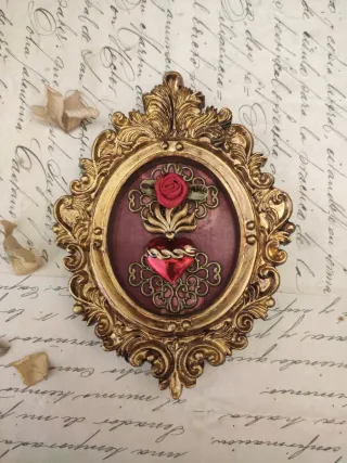 Marco Ex Voto Corazón Sagrado Dorado