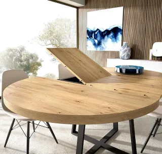 Mesa redonda extensible madera 110-160cm