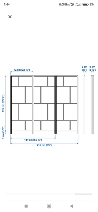 Biombo Decorativo Ikea Negro y Blanco