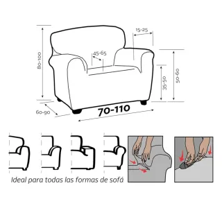Funda Sillón Elástica Universal Beige