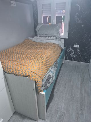 Cama nido doble con 3 gavetas de almacenamiento