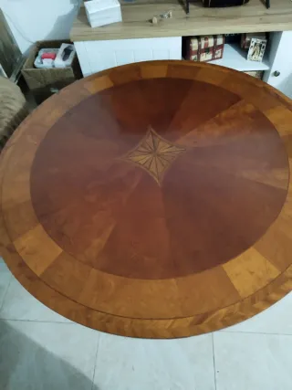 Mesa de salón nogal 110x53